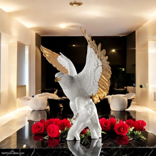Lladro Freedom Eagle Sculpture – White & Copper | Limited Edition Porcelain Art SKU: 01009578