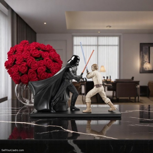 Lladró Bespin Battle Sculpture – Iconic Star Wars™ Duel in Porcelain! 01009763