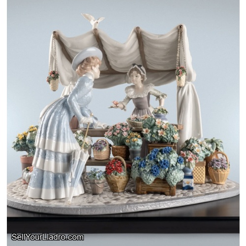 Lladro "Flowers Market" Sculpture – Limited Edition High Porcelain Masterpiece SKU: 01002023